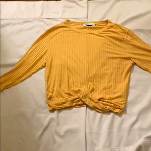 Mustard yellow Hollister crop top (long sleeve)